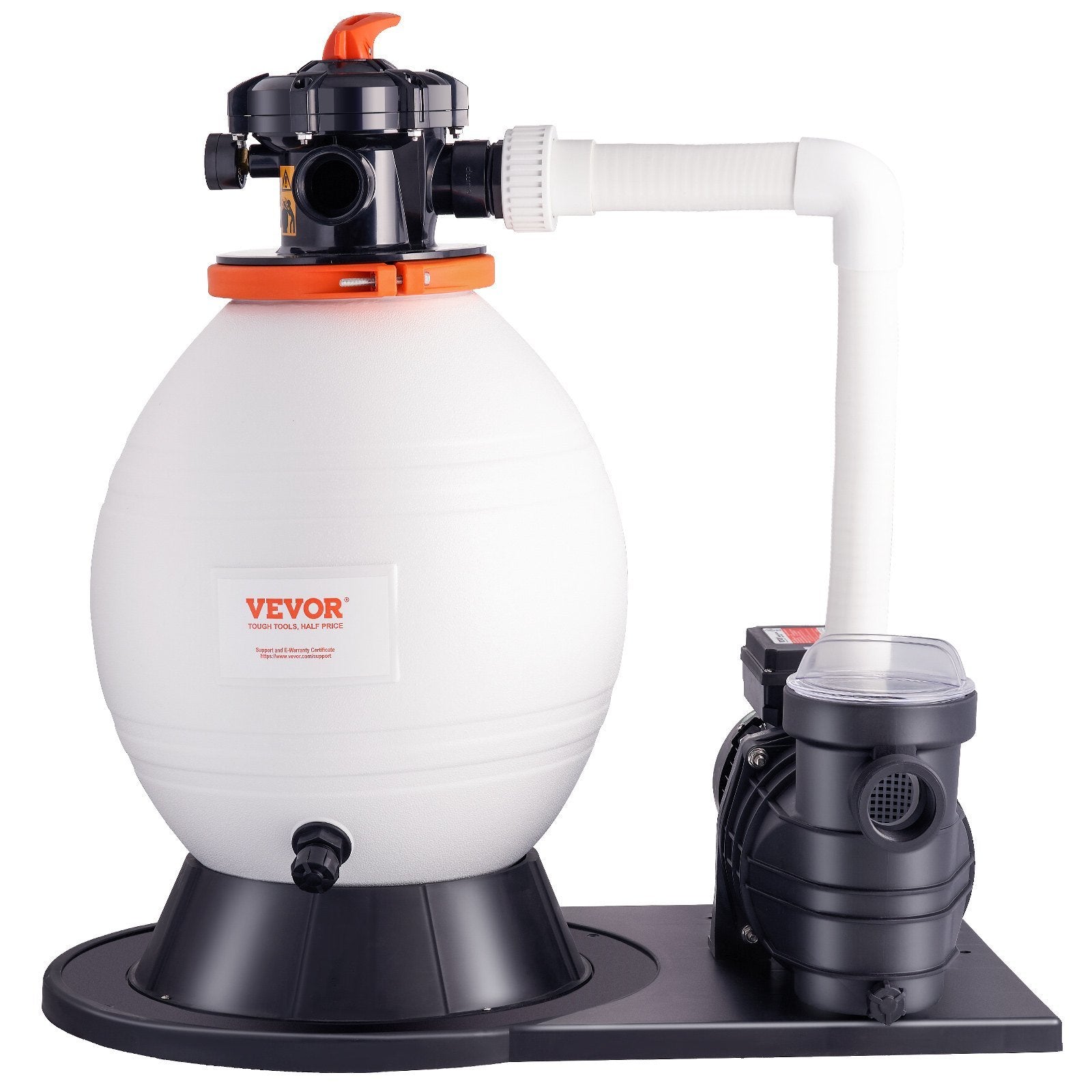VEVOR Sand Filter Pump for Above Ground Pools, 16-inch, 3500 GPH, 1 HP Swimming Pool Pumps System & Filters Combo Set with 6-Way Multi-Port Valve and Strainer Basket, for Domestic and Commercial Pools
