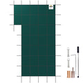 VEVOR Inground Pool Safety Cover, 18 x 34 ft Rectangular Winter Pool Cover with Left Step, Triple Stitched, High Strength Mesh PP Material, Good Rain Permeability, Installation Hardware Included