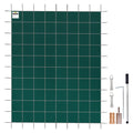 VEVOR Inground Pool Saftey Cover, 14 x 26 ft Rectangular Winter Pool Cover, Triple Stitched, High Strength Mesh PP Material With Good Rain Permeability, Installation Hardware Included, Green