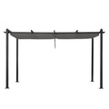 395*300*245cm Dark Gray Columns, Dark Gray Adjustable Polyester Shade Cloth, 5 Beams, Wrought Iron Gazebo