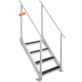 VEVOR Dock Ladder, Adjustable Height, 500 lbs Load Capacity, Aluminum Alloy Steps Pontoon Boat Ladder with Dual Handrails & Nonslip Rubber Mat, Ideal for Ship/Lake/Pool/Marine Boarding