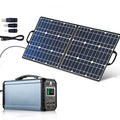 300W Solar Generator, FlashFish 60000mAh Portable Power Station Camping Potable Generator with 50W 18V Portable Solar Panel, Flashfish Foldable Solar Charger with 5V USB 18V DC Output