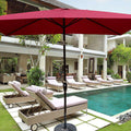 6 x 9ft Patio Umbrella Outdoor Waterproof Umbrella with Crank and Push Button Tilt without flap for Garden Backyard Pool Swimming Pool Market