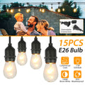 48FT Outdoor String Light Waterproof Patio String Lights Bulbs Commercial Yard Lights Garden Ambience