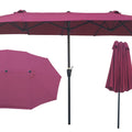15Ftx9FtDouble-Sided Patio Umbrella Outdoor Market Table Garden Extra Large Waterproof Twin Umbrellas with Crank and Wind Vents for Garden Deck Backyard Pool Shade Outside Deck Swimming Pool RT